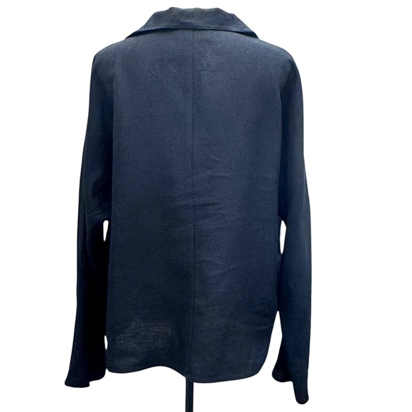 COMPANY ELLEN TRACY BLACK LINEN QUARTER ZIP TOP - Picture 5 of 12